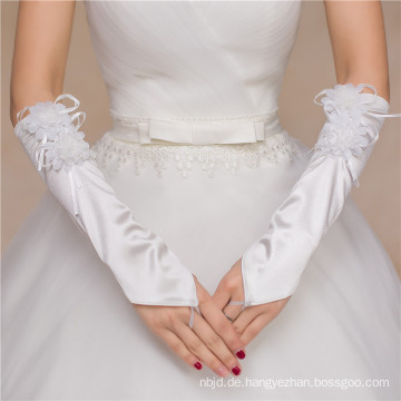 Satin fingerless neue Stil Spitze appliques hochwertige Braut Hochzeit Spitze Handschuhe